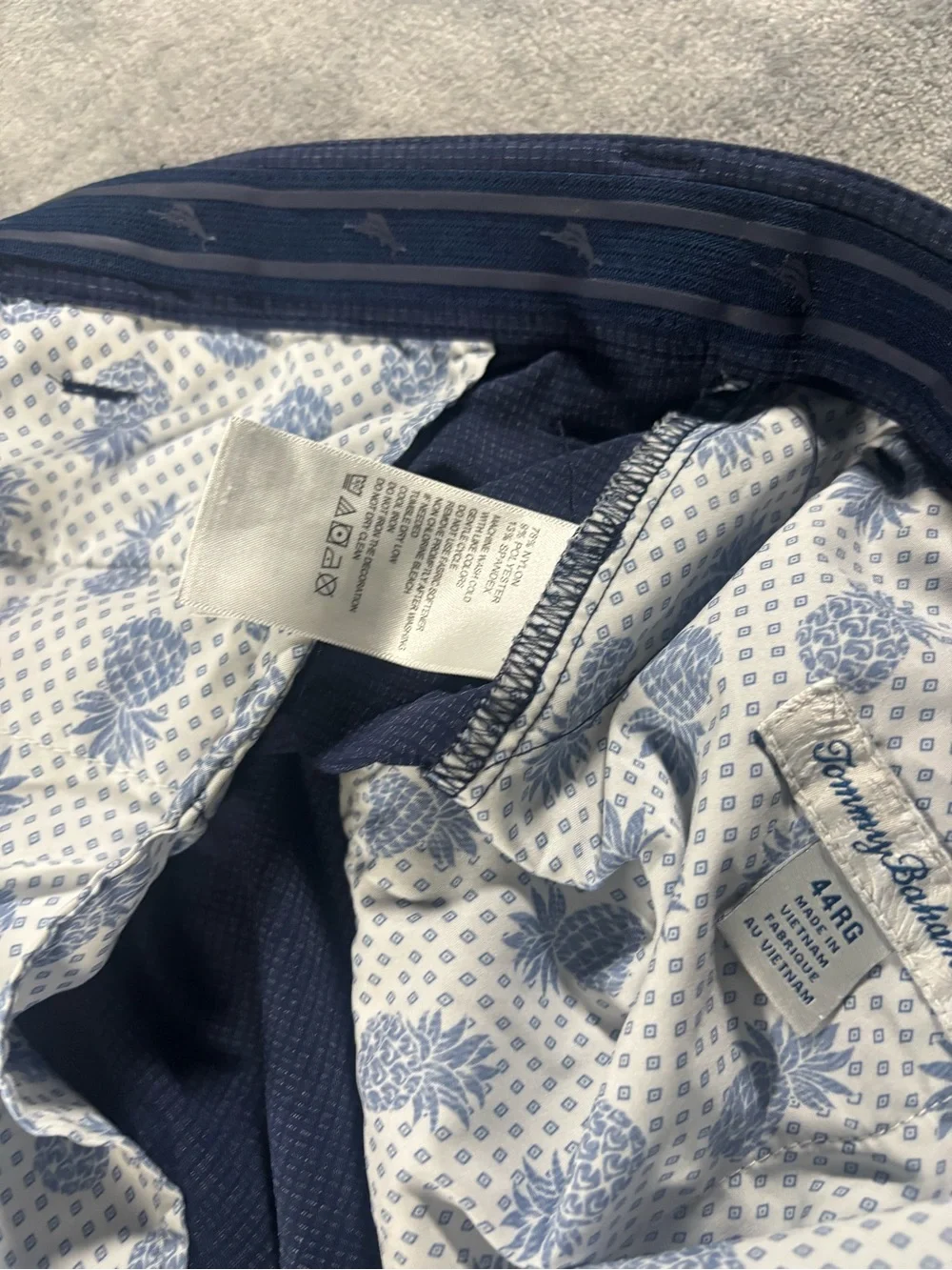Tommy Bahama Navy Flat-Front Performance Shorts